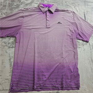 FootJoy Men's Polo Shirt in Purple and Gray‎ Stripes